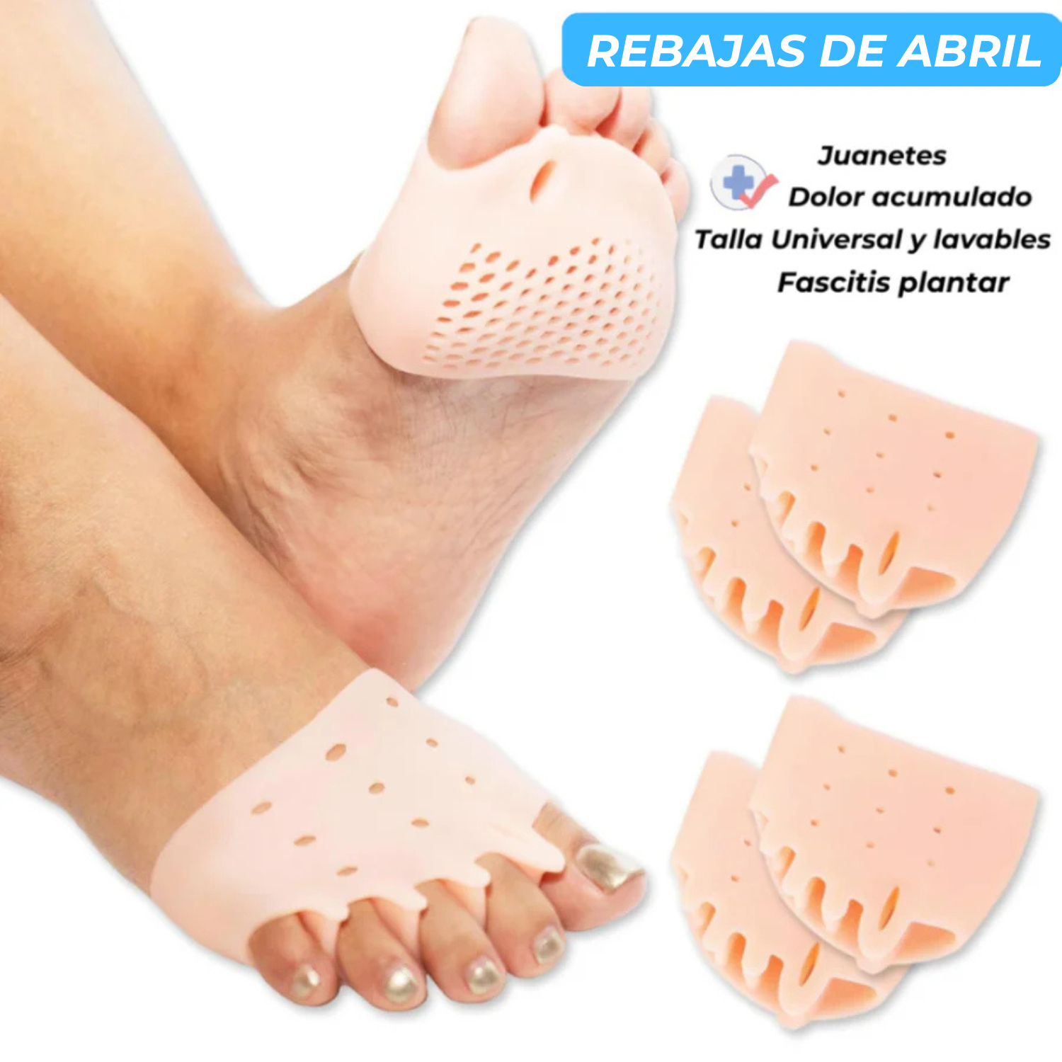 PAR ADICIONAL de Almohadillas terapéuticas con Separador de Dedos - PharmaToe™